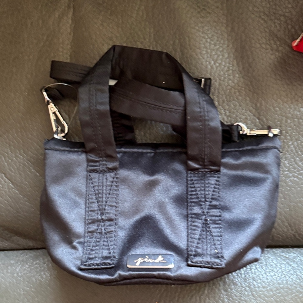 Victoria secret pink black mini bag with crossbody strap